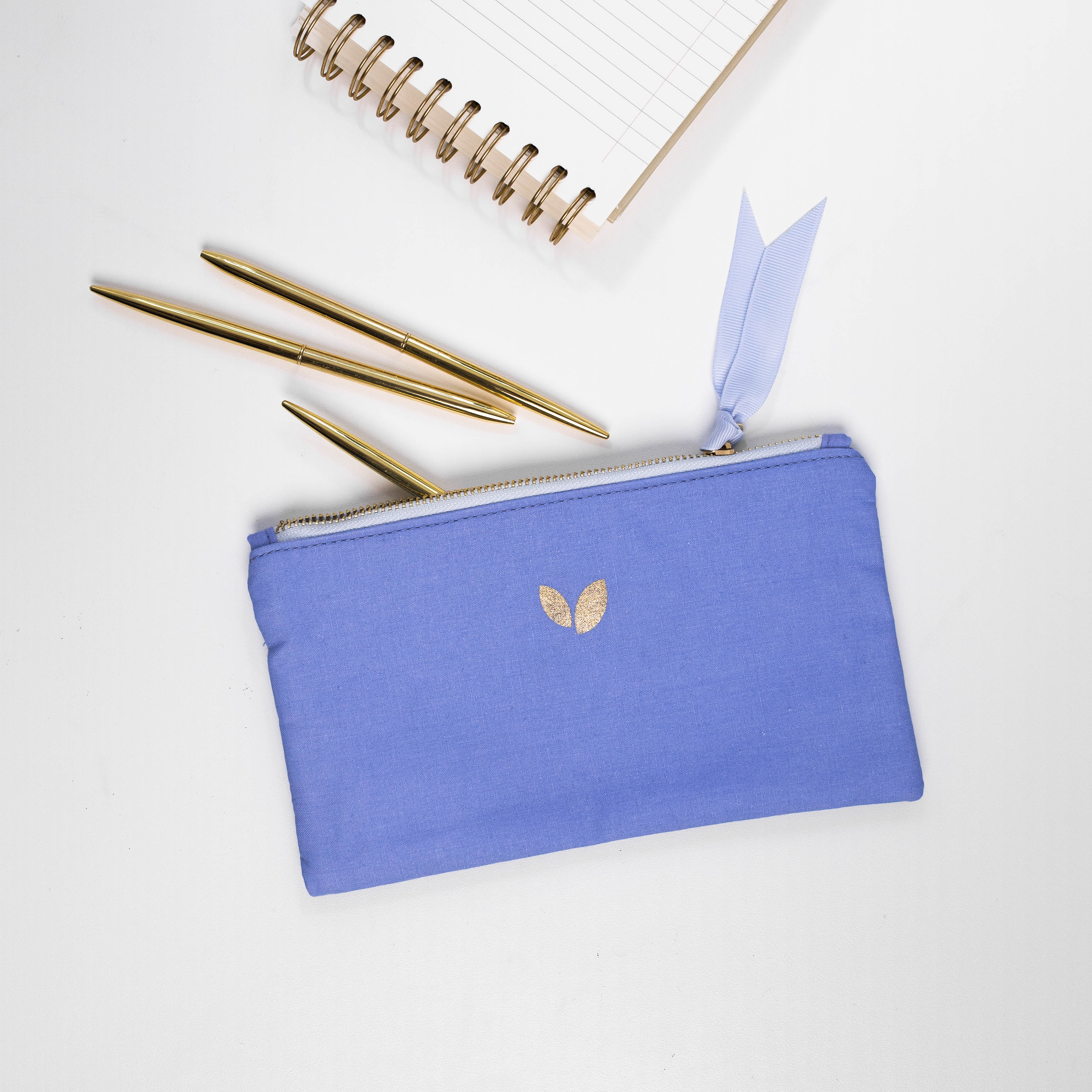 Kindred Bravely 2023 Linen Pencil Pouch Bluebird